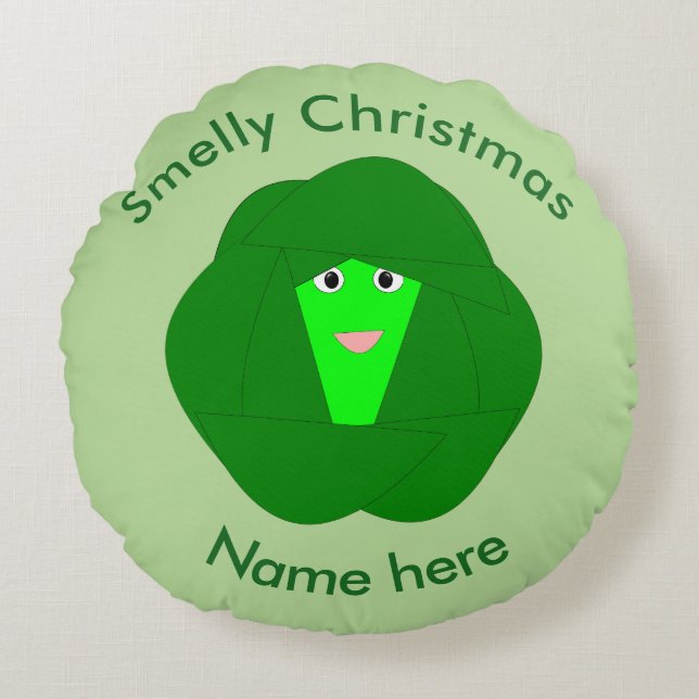 Smelly Christmas Brussels Sprout Coussin (Devant)