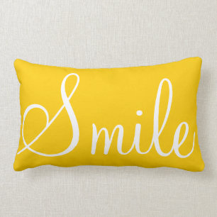 SMILE - coussin décoratif jaune soleil