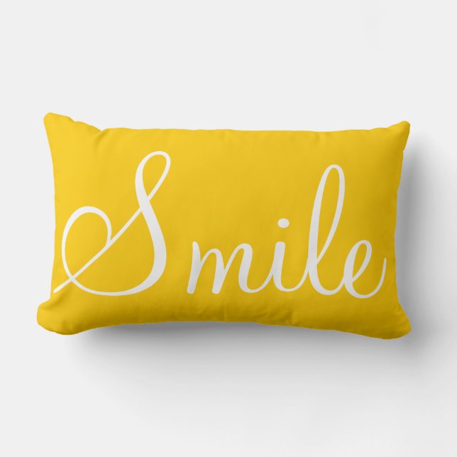 SMILE - coussin décoratif jaune soleil (Recto)