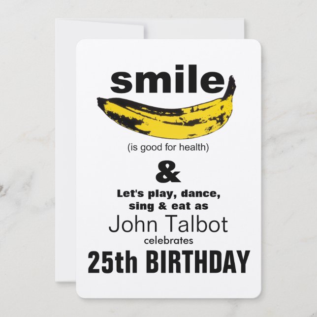 Smile est bon pour la santé Invitation 25e anniver (Devant)