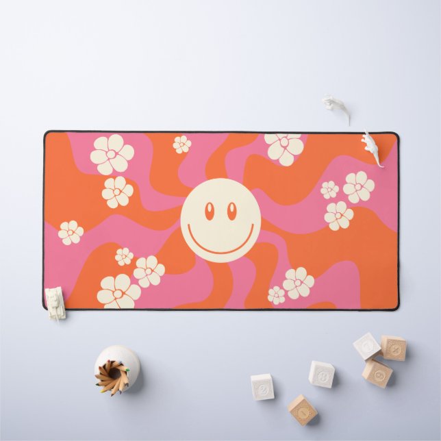 Smile - rose, orange et crème (Tableau pour enfants)