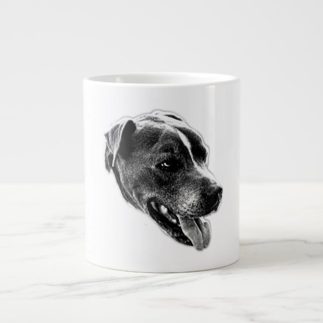 Smile Smile Pitbull Mix Portrait Mug (Devant)