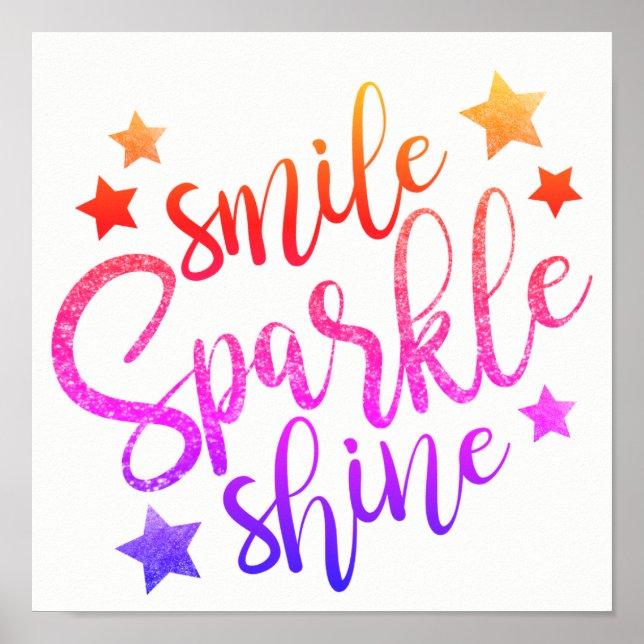 Smile Sparkle Shine - affiche des couleurs arc-en- (Devant)