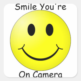 Smile Vous êtes sur Camera Carré Sticker