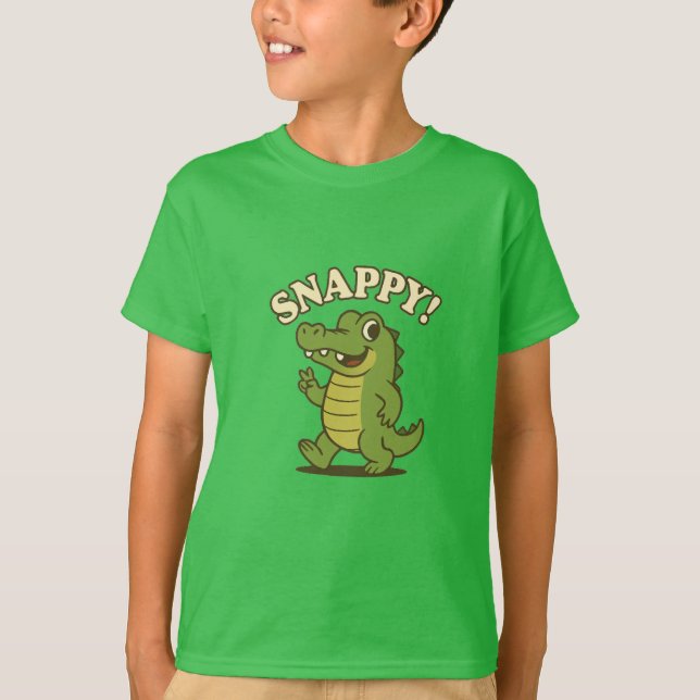 Smiley Gator - T-shirt caricature pour enfants (Devant)