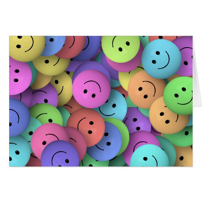 SMILIE COLLAGE HEUREUX VISAGES COLORÉS ARRIÈRE - P (Devant horizontal)