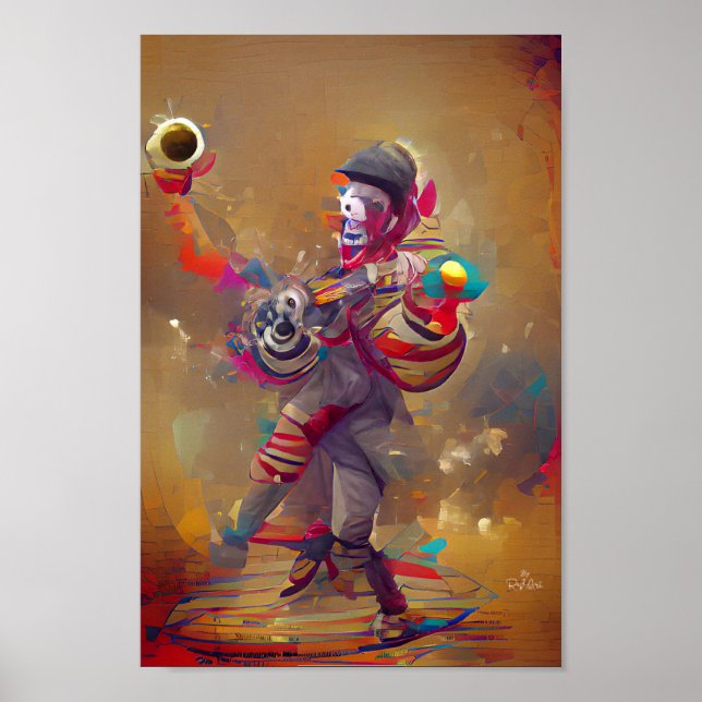 SMILING CLOWN imaginaire illustration affiche (Devant)