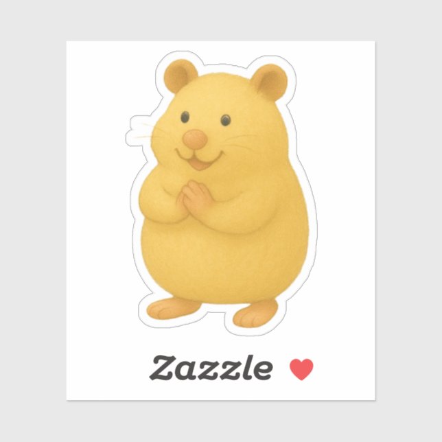 Smiling Cream Hamster Sticker (Feuille)