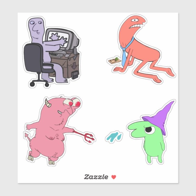 Smiling Friends Characters Adult Swim Sticker Pack (Feuille)