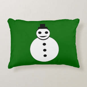 Smiling Noël Snowman Coussin