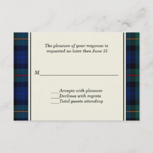 Smith a déposé une carte RSVP de mariage personnal