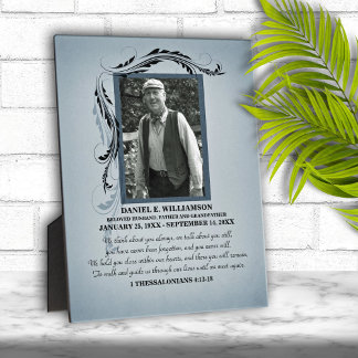 Smokey Blue Photo Memorial Plaque