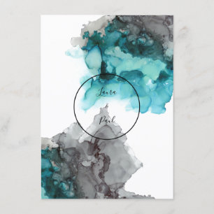 Smokey Turquoise et Grey faire-part de mariage