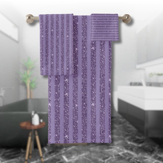 Smoky Plum Glitter Style Horizontal Stripes (Créateur téléchargé)