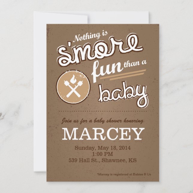 S'more Baby shower Invitation (Devant)