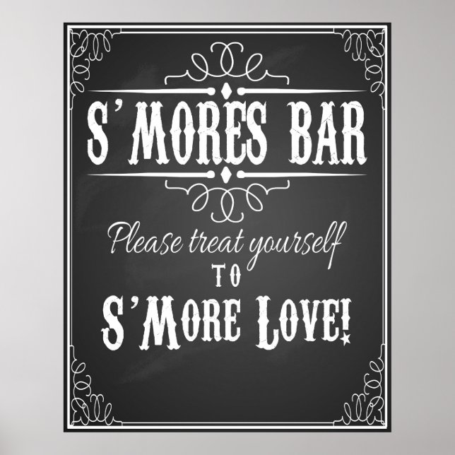 S'More Bar, tableau noir mariage imprimé (Devant)