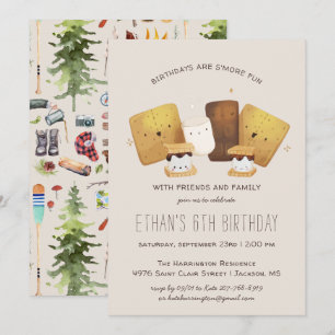 S'more de plaisir   Invitation d'anniversaire de f