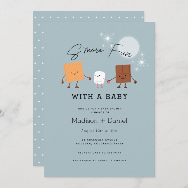 S'more Fun Campfire Baby shower Invitation (Devant / Derrière)
