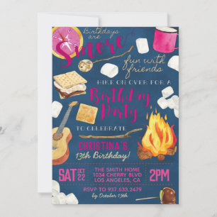S'more Fun Camping Invitation Anniversaire