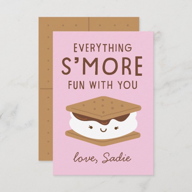 S'more fun classe valentine carte de remerciements (Devant / Derrière)