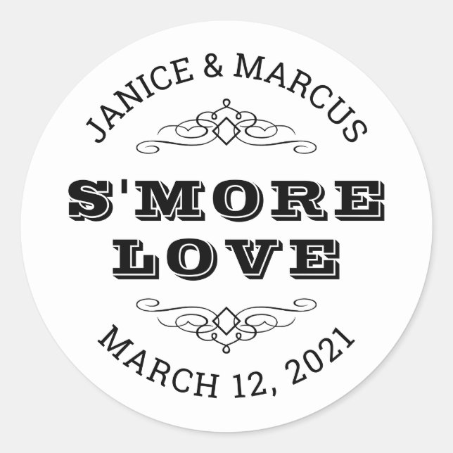 S'more Love Stickers, Stickers Smore Favoriser (Devant)