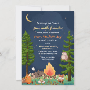 S'mores, Bonfire Invitation d'Anniversaire