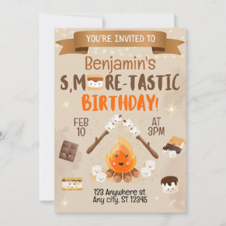 S'mores Invitation de fête d'anniversaire pour enf