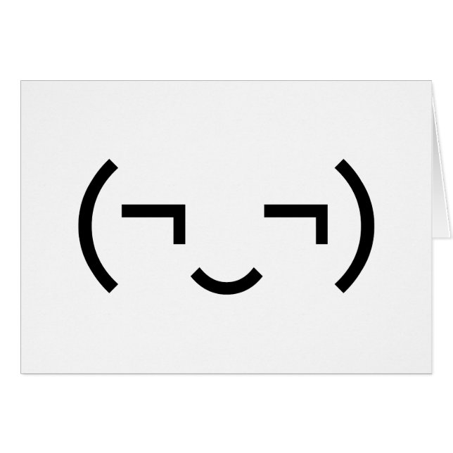 Smug Emoticon (‿MD) Cartes Kaomoji Japonaises (Devant horizontal)