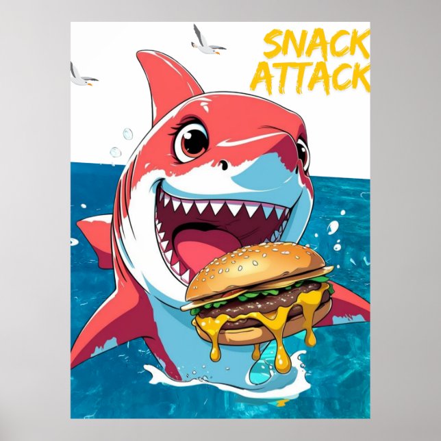 Snack Attack Shark – Summer Poster (Devant)