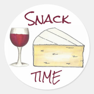 Snack Time Red Merlot Wine + Brie Sticker au froma