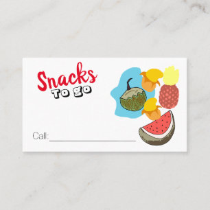 Snacks pour aller idée carte de visite