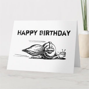 Snail à roquette sur carte d'anniversaire