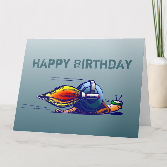 Snail à roquette sur carte d'anniversaire (Devant)