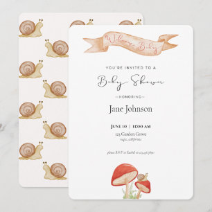 Snail & Champignons Bébé Douche Invitations