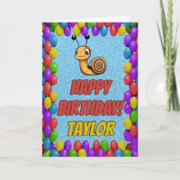 Snail Personnalisé Fun Grey Carte Anniversaire