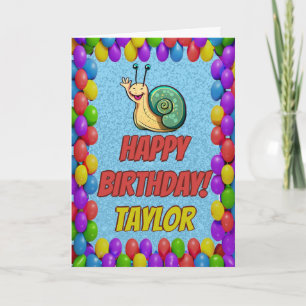 Snail Personnalisé Fun Grey Carte Anniversaire