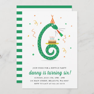 Snake and cake Invitation à la fête d'anniversaire
