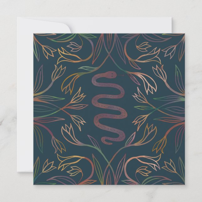 Snake Vines Mystical Magic Boho Blank Card (Devant)