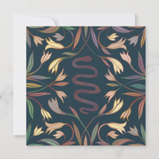 Snake Vines Mystical Magic Boho Blank Card (Devant)