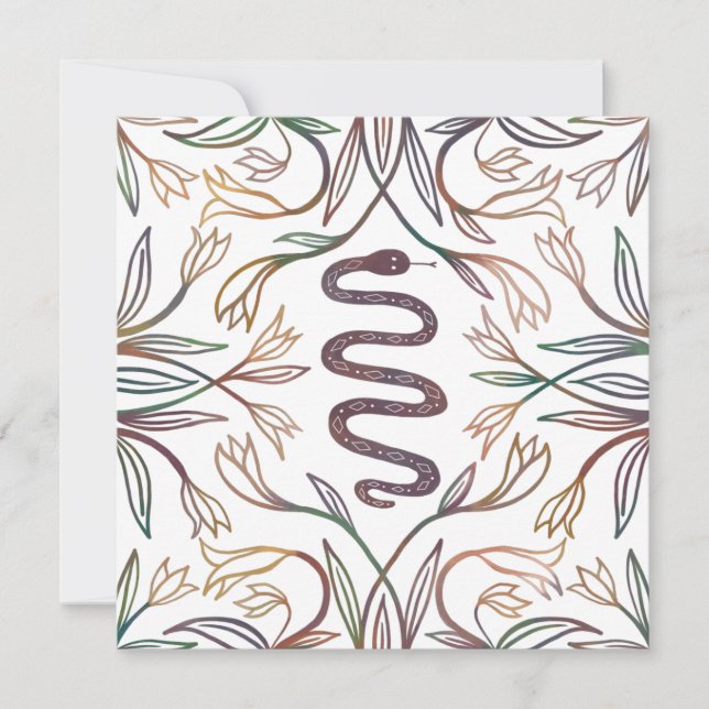 Snake Vines Mystical Magic Boho Blank Card (Devant)