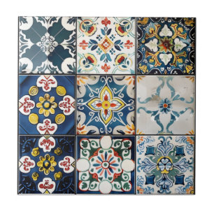 Snall Blue Italien Motif de carreaux