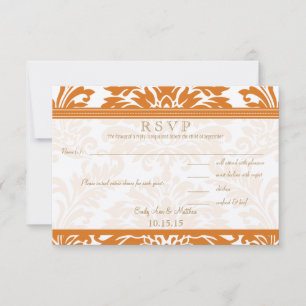 Snapdragon Coral & Ivy Mariage damassé RSVP