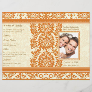Snapdragon Coral Vintage Mariage damassé Programme