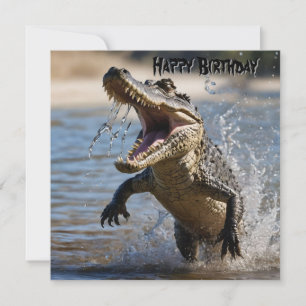 Snappy Jaws : Crocodile Leaping Carte Anniversaire