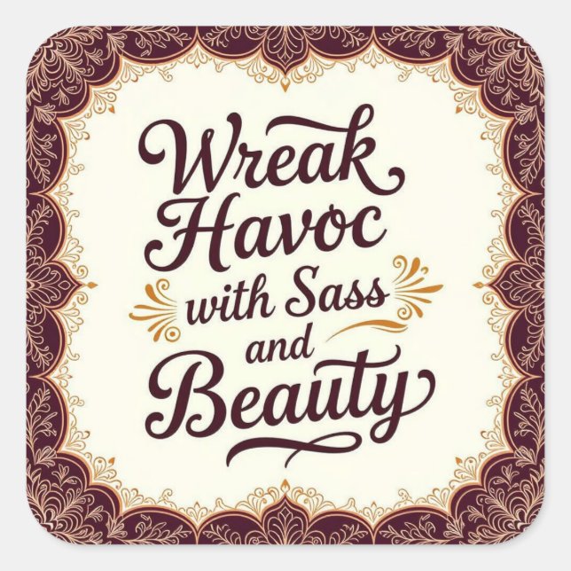 Snarky Wreak Havoc with Sass and Beauty Sticker (Devant)