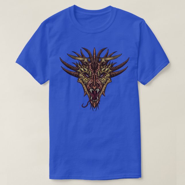 Snarling Dragon Head Graphic T-Shirt (Design devant)