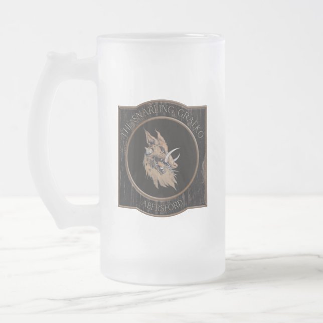 Snarling Graeko Frosted Beer Mug (Gauche)