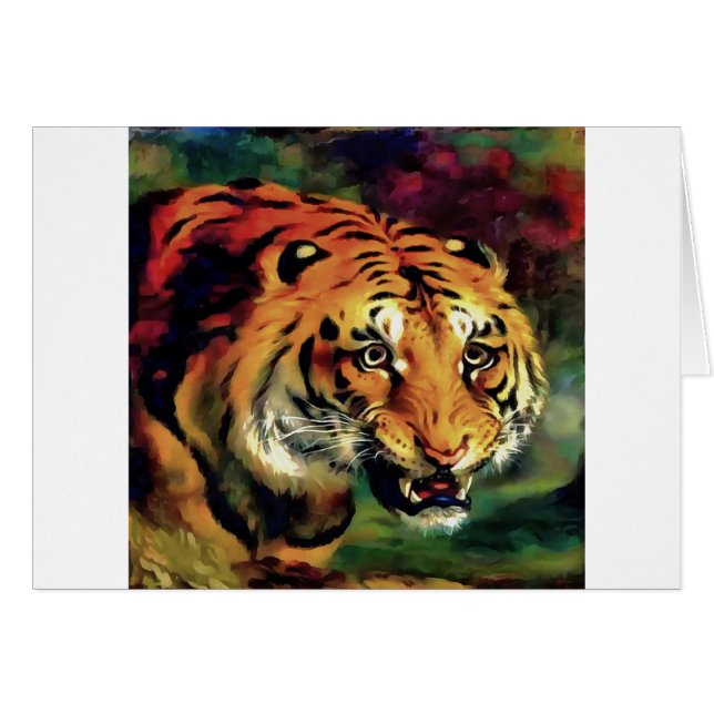 Snarling Tiger Portrait Artistique (Devant horizontal)