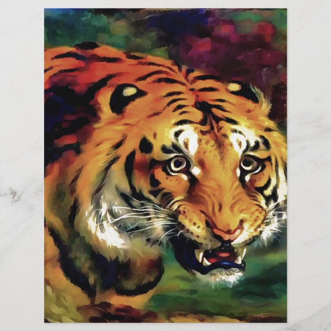 Snarling Tiger Portrait Artistique (Devant)