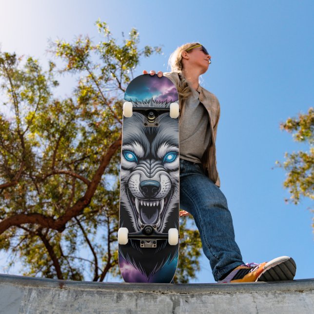  Snarling wolf head Skateboard  (Extérieur 1)